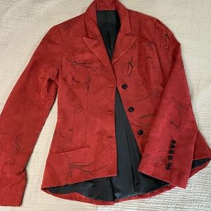 Custom made blazer 8-10 Tall Burgundy